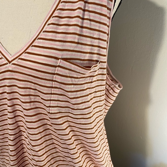 Madewell V‎ Neck Striped Tank New Without Tags - Picture 3 of 7